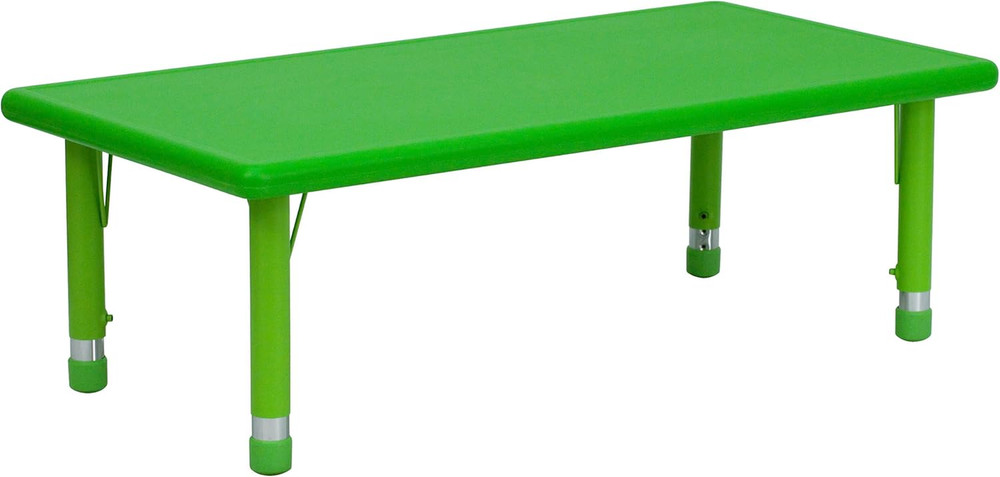Height Adjustable Green Plastic Activity Table - 24''W x 48''L