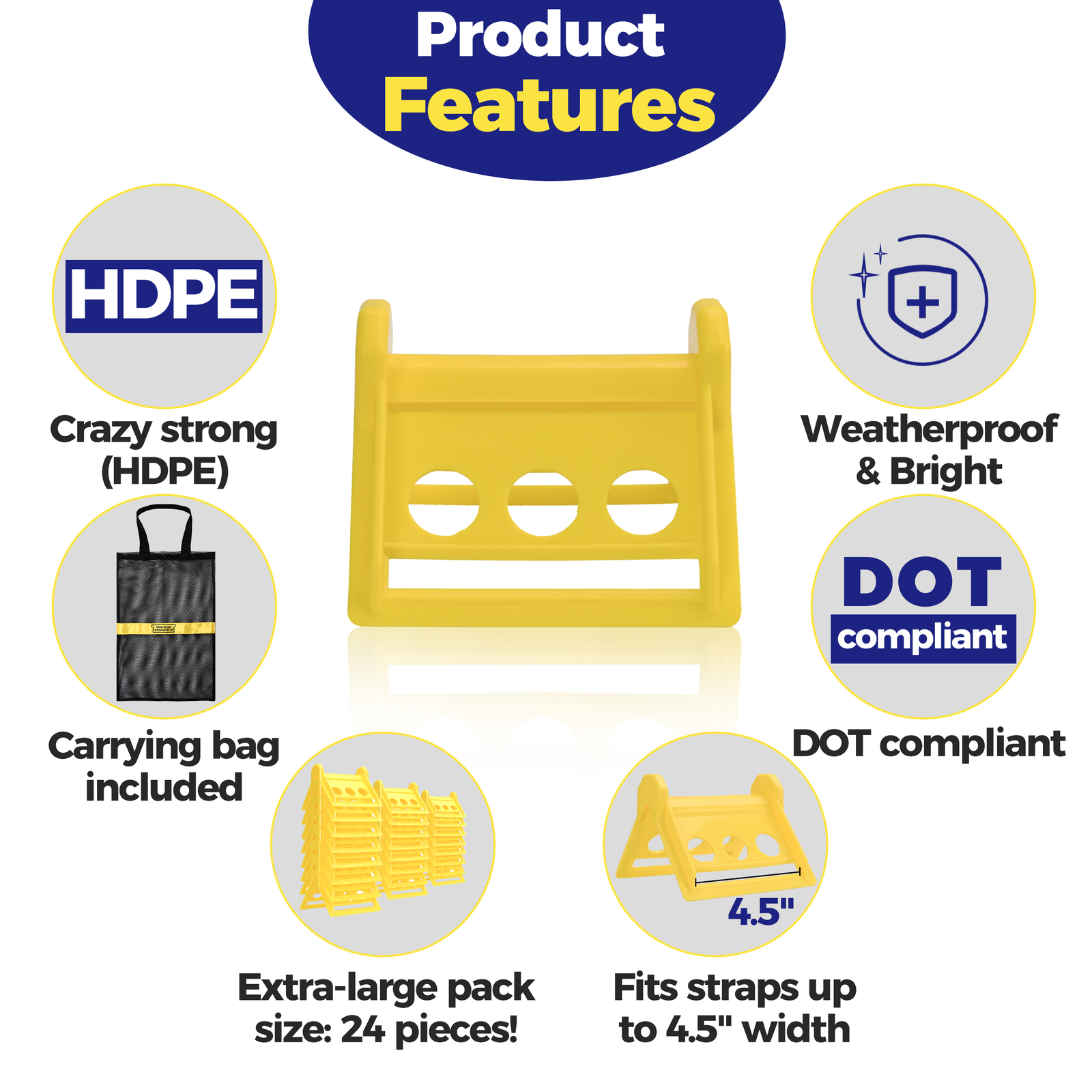 24-Pack Edge Corner Protector with Carrying Case for Flatbed Cargo Load Truck