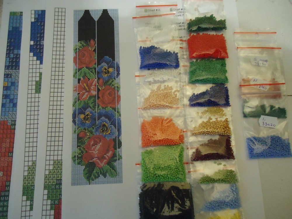 Kit for making a necklace gerdan. Beading Loom Pattern. #S4a