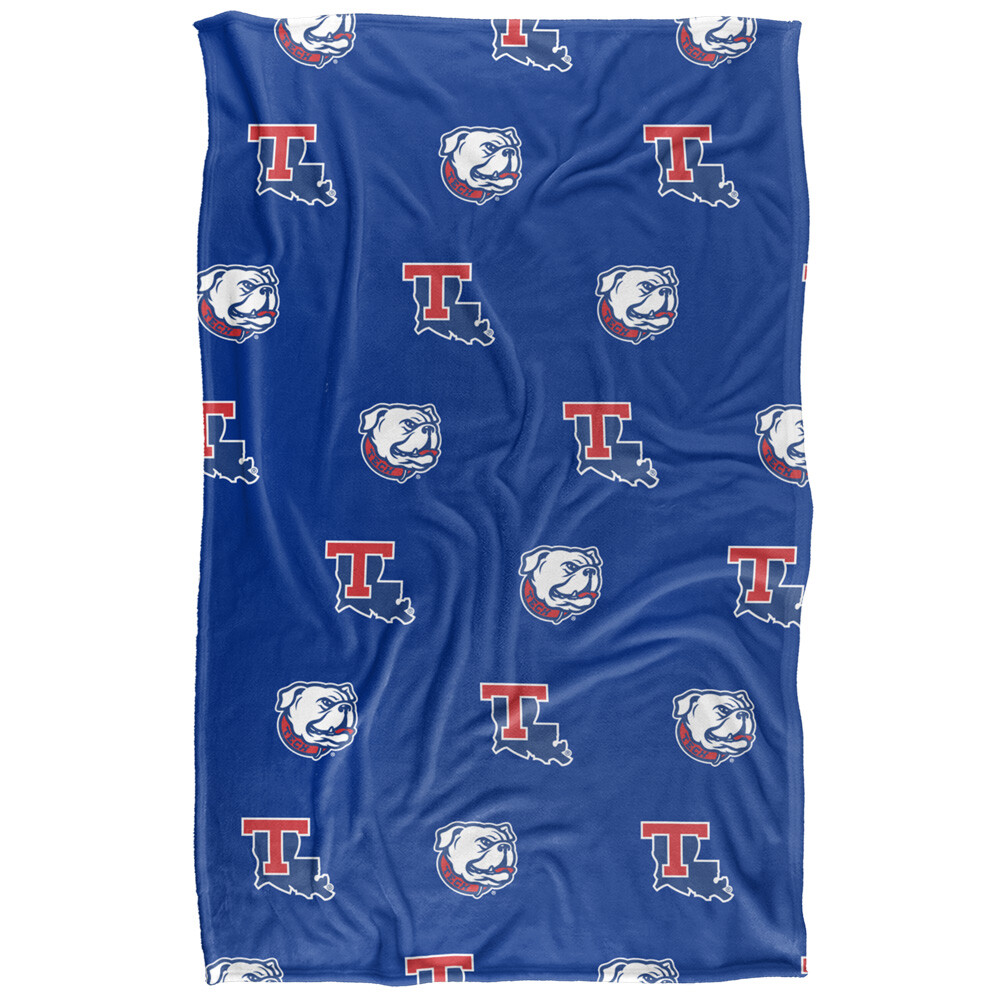Louisiana Tech University Logo Pattern Silky Touch Super Soft Throw Blanket