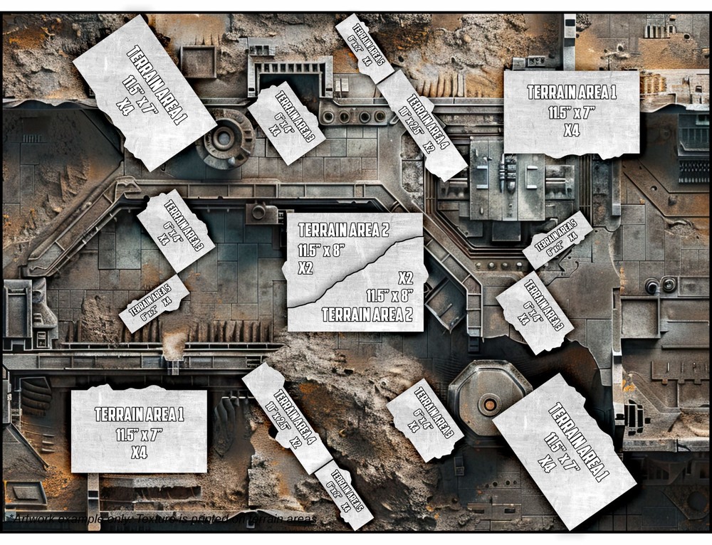 Terrain Area Footprints - Complex - Compatible w/ Warhammer 40K 11th Ed