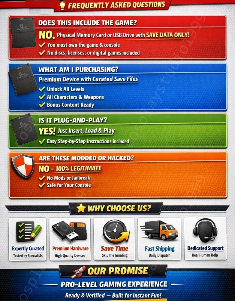 PS2 Unlocked 100% Custom PlayStation 2 Memory Card