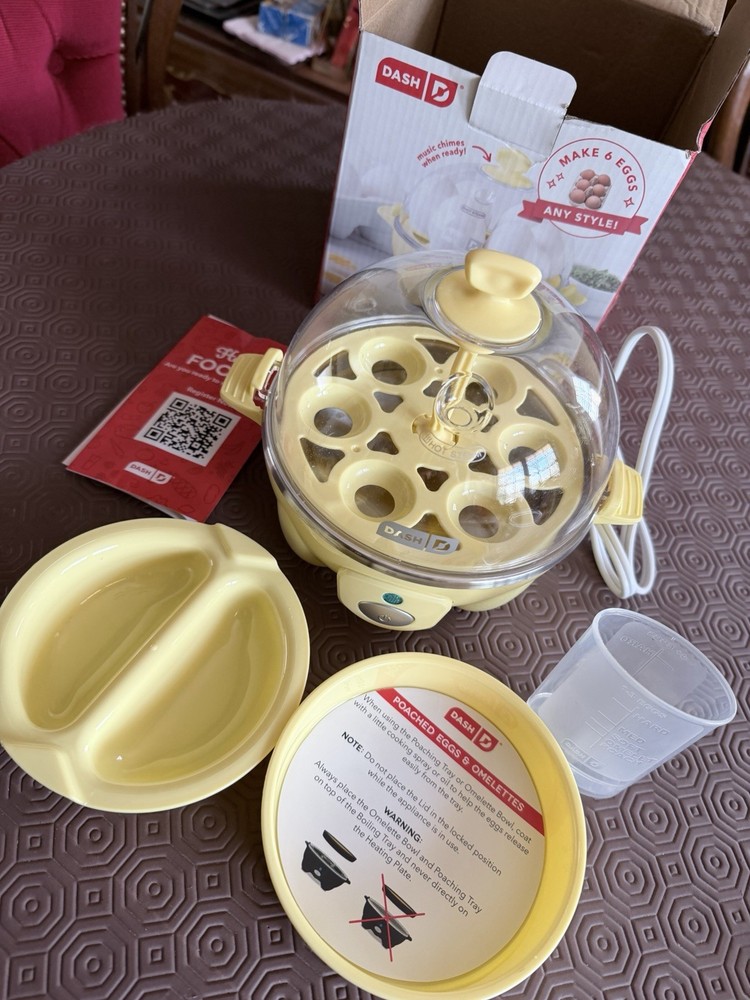 DASH Yellow 6 Egg Capacity Electric Rapid Hard Boiled Egg Cooker