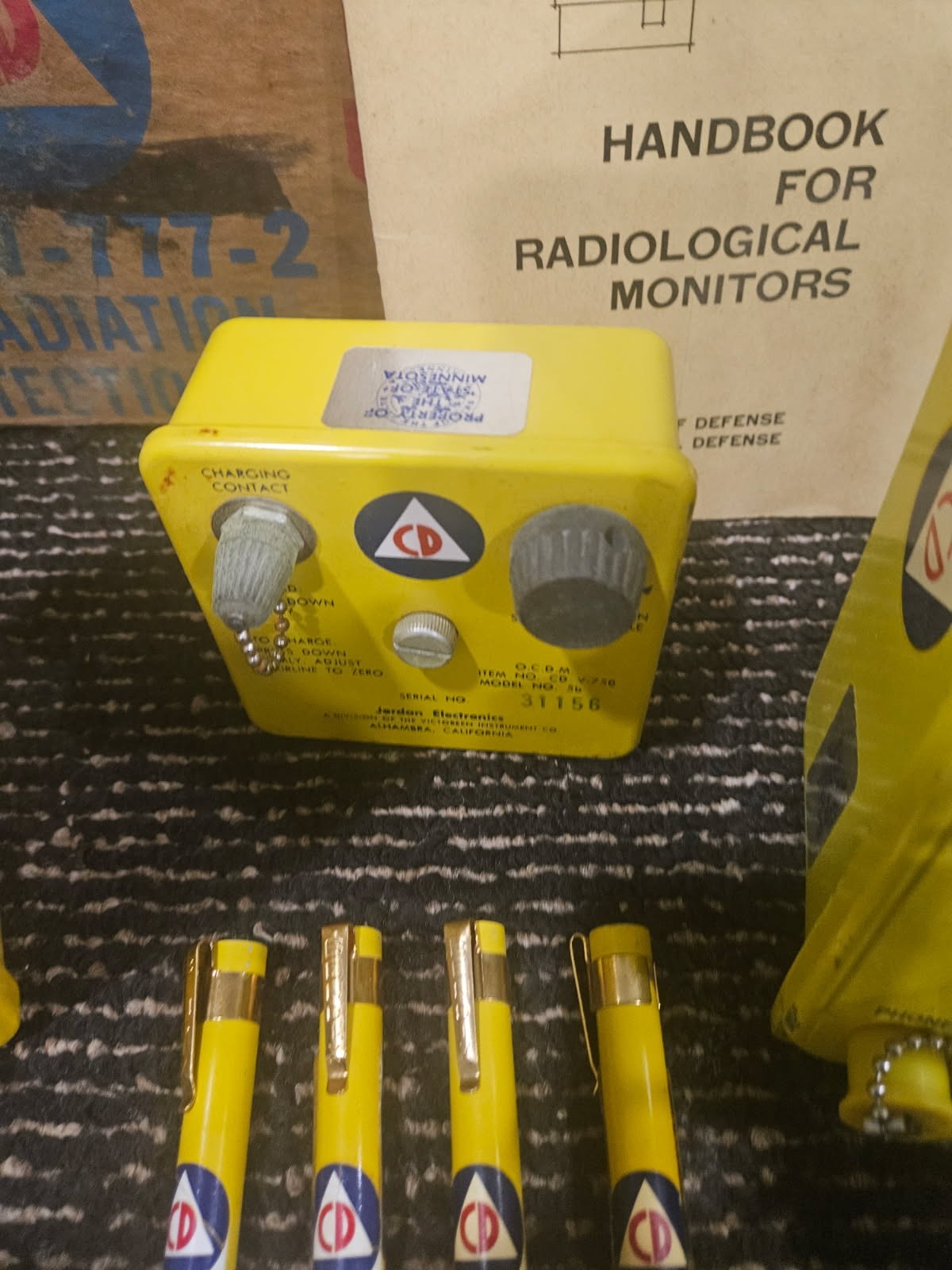 Cold War Civil Defense Geiger Counter Victoreen CDV-715 1a and CVD750 5B