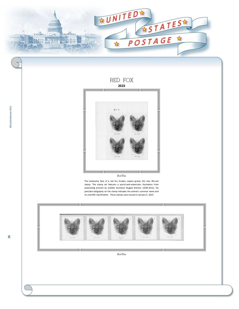 2023 U.S. Regular Issue Plate Block Supplement (White Ace Alternative)