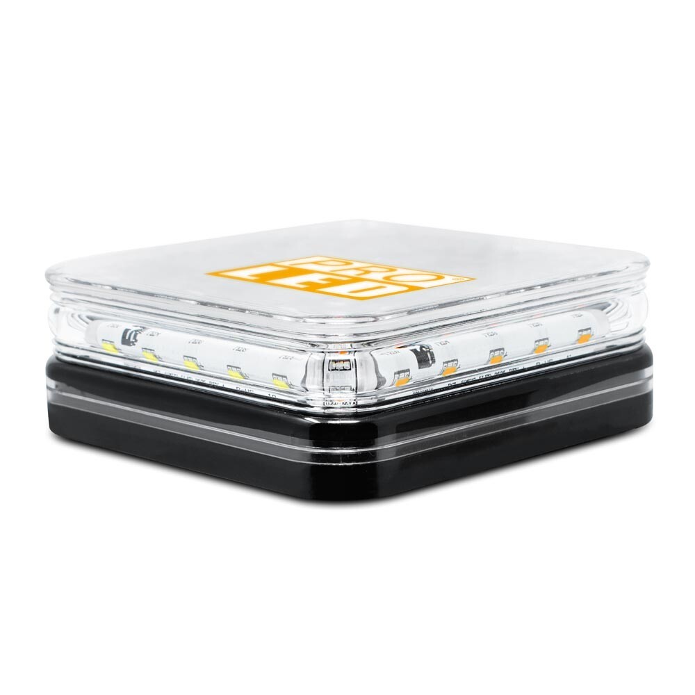 Pro LED MS75AB Permanent Mount Amber/Blue LED Mini Beacon - 10 Flash Patterns