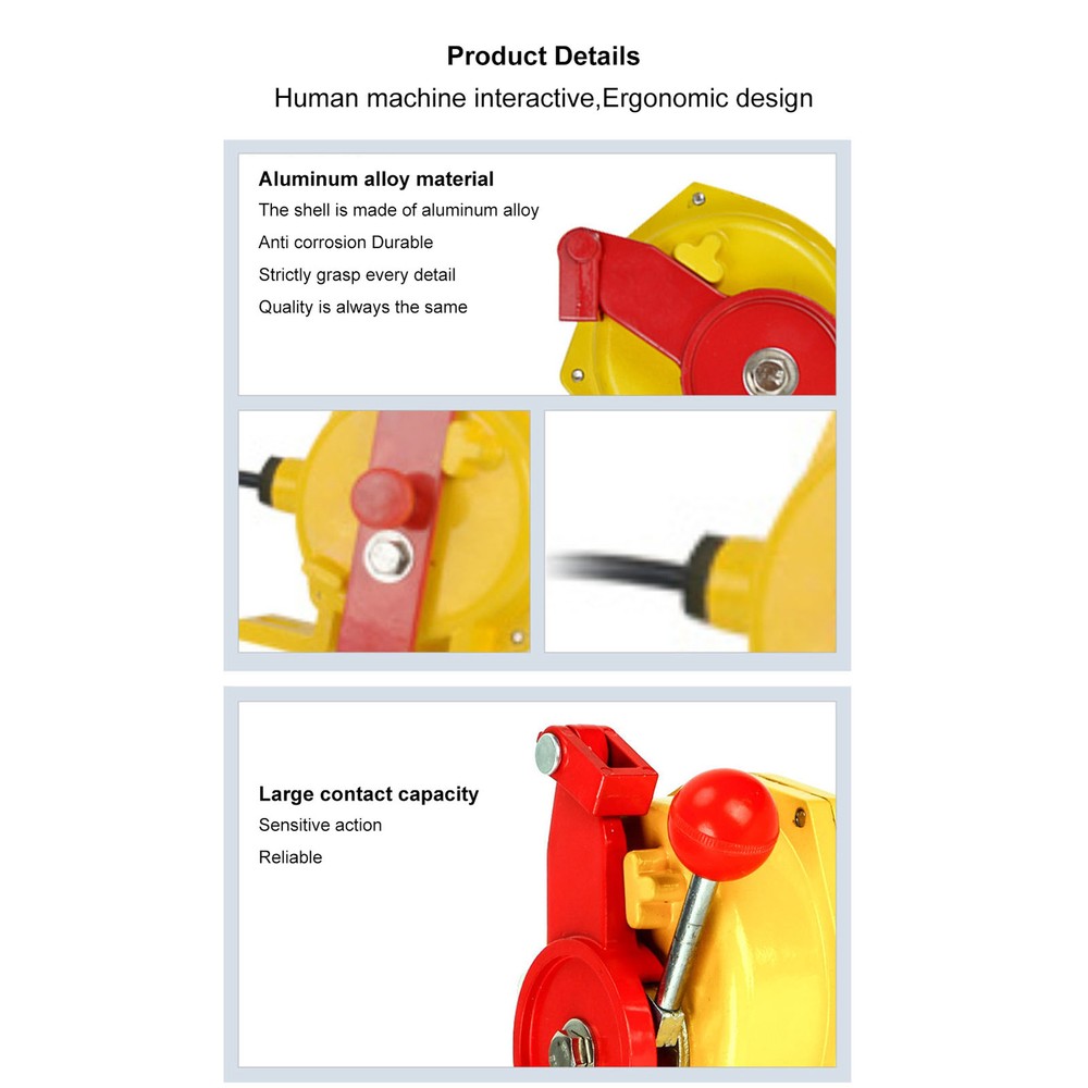 2 Way Pull Rope Cord Switch Emergency Stop Pull Rope Limit Switch 24V-380V
