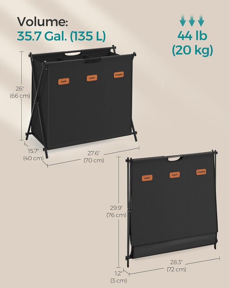 Foldable X-Frame Clothing Organizer with Customizable Labels
