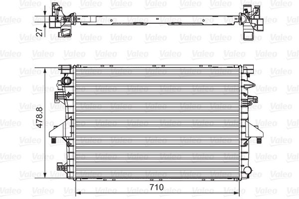 VALEO 701654 Radiator, engine cooling for VW