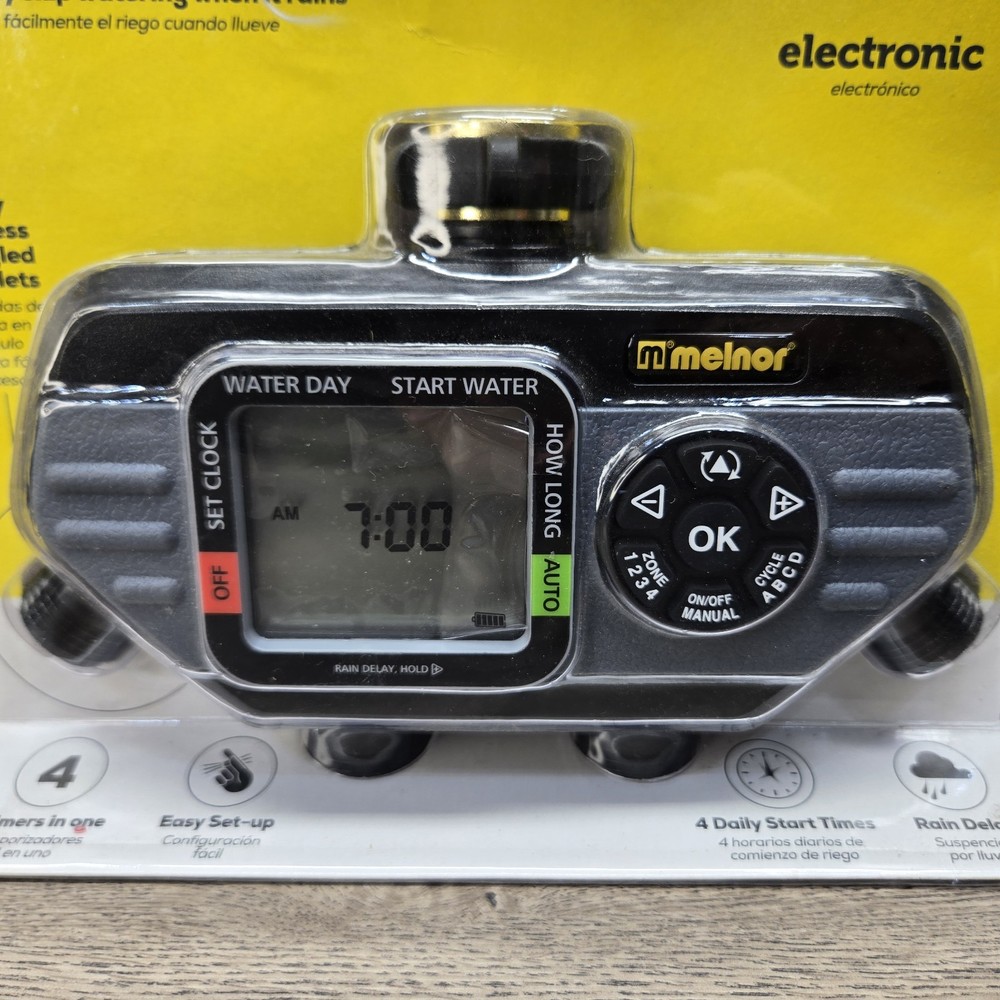 Melnor Hydrologic Automatic 4-Outlet Programmable Water Timer 821145 NEW