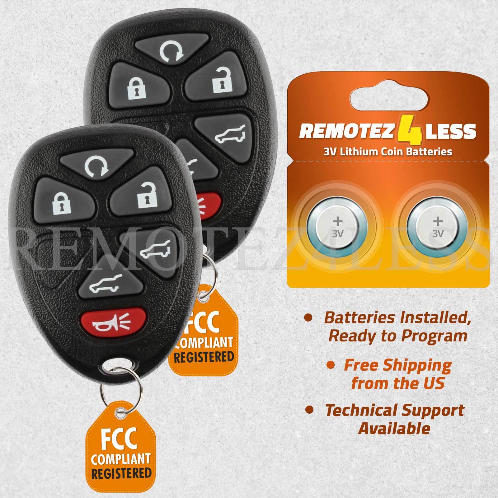 2x Keyless Entry Remote Control Key Fob for OUC60270 2007-2014 TAHOE CHEVY GMC