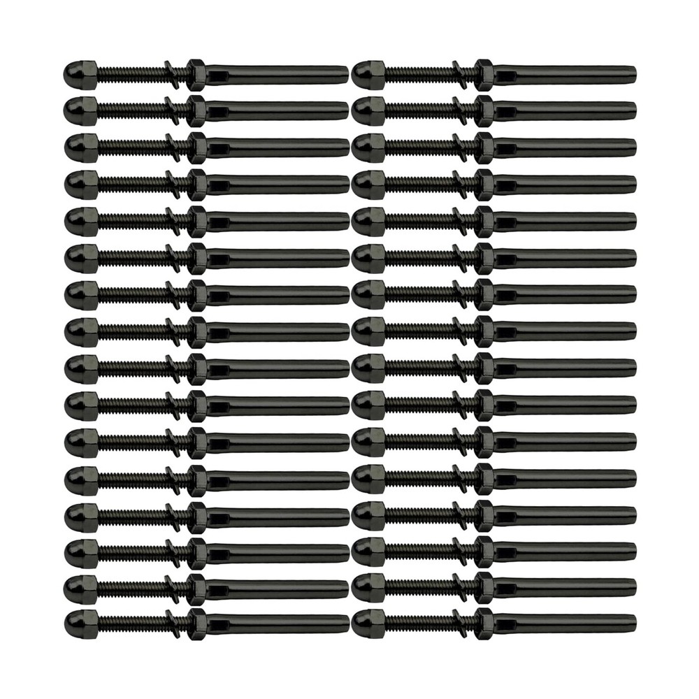 3/16 Black Cable Railing Hardware,Cable Railing System Kit,Stud Tensioner 50p...
