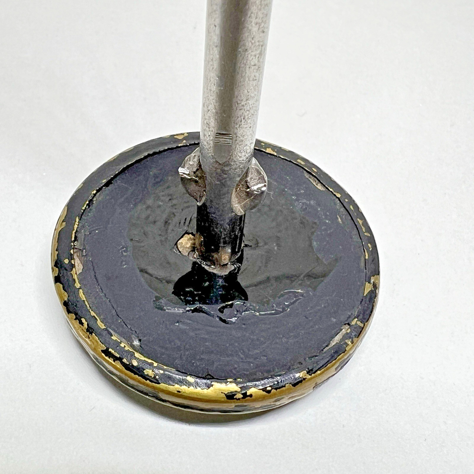 Victorian Sulfide Glass Red Star Threaded Picture Frame Wall Nail Antique