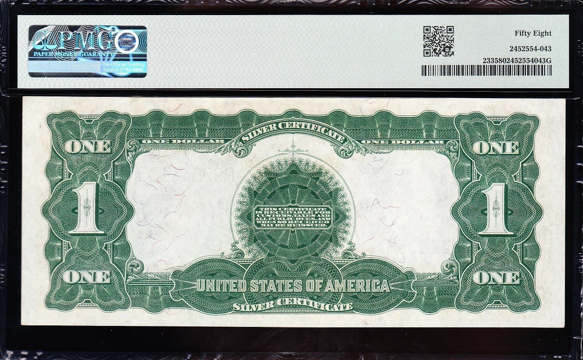 Amazing Crisp HIGH GRADE 1899 $1 "BLACK EAGLE" Silver Cert.! PMG 58! 44405R