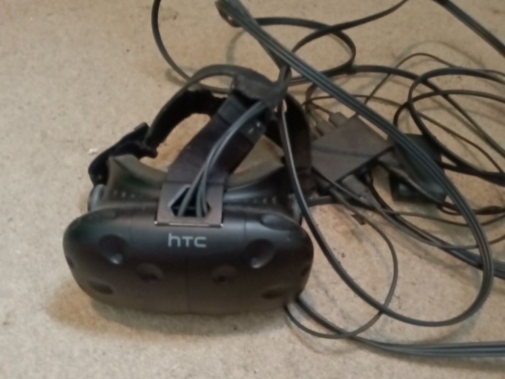 HTC Vive Virtual Reality Headset And Cords