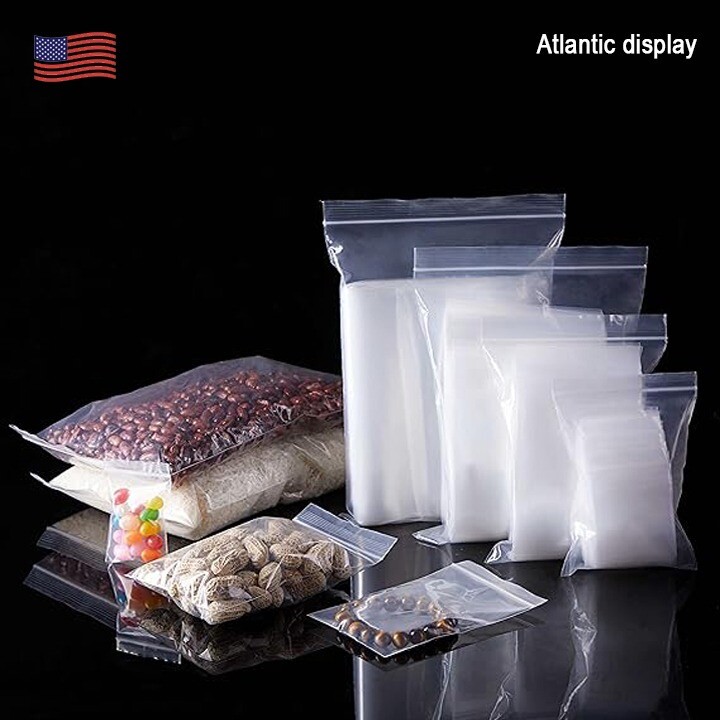 Clear Zip Seal Plastic Bags Jewelry Zipper Top Lock Reclosable Baggies 2ML
