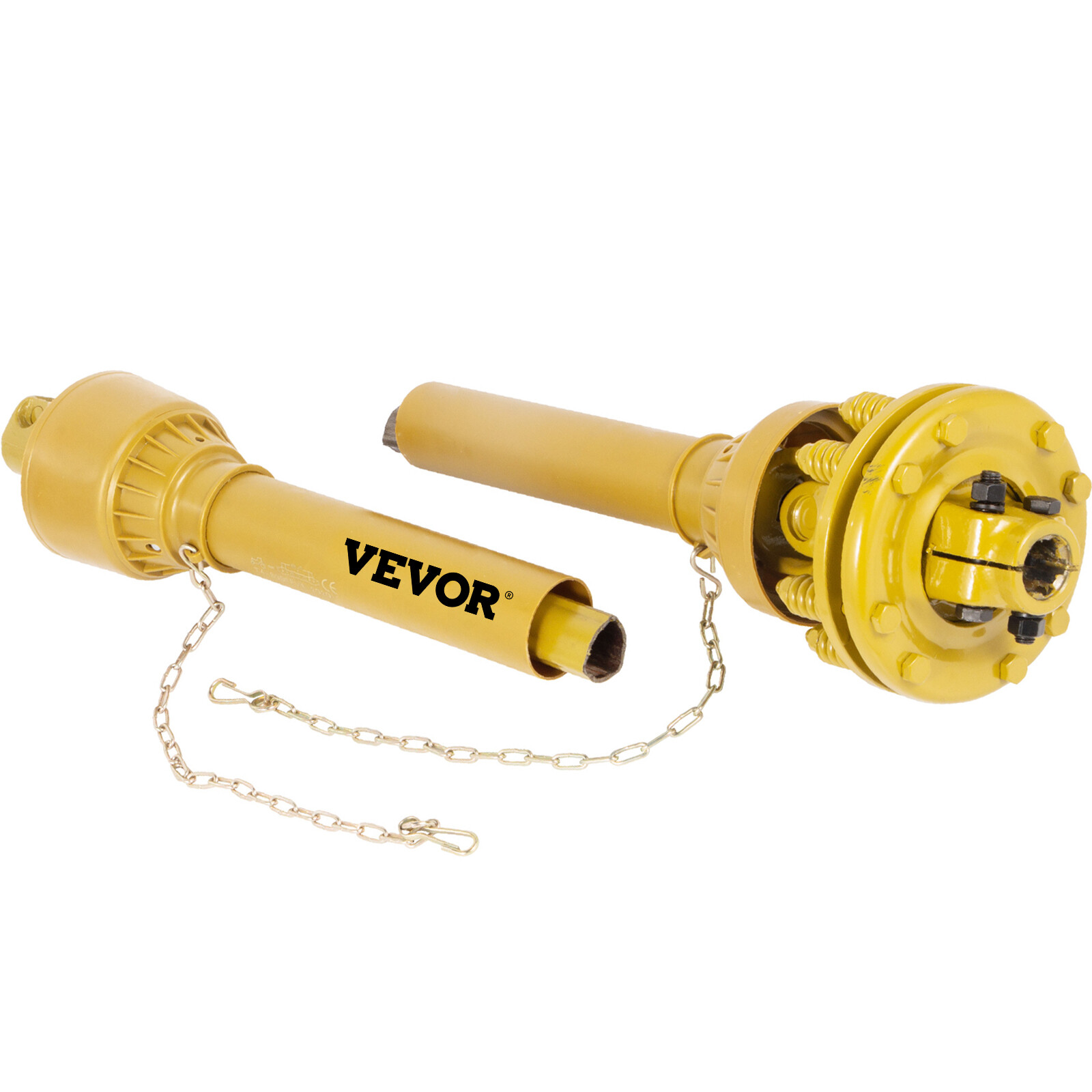 VEVOR PTO Shaft PTO Drive Shaft 1-3/8"x6 Spline w/Slip Clutch Yellow T4 31.5-41"