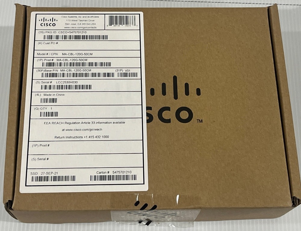 MA-CBL-120G-50CM MERAKI MS390 120G DATA-STACK CABLE, 50 CENTIMETER