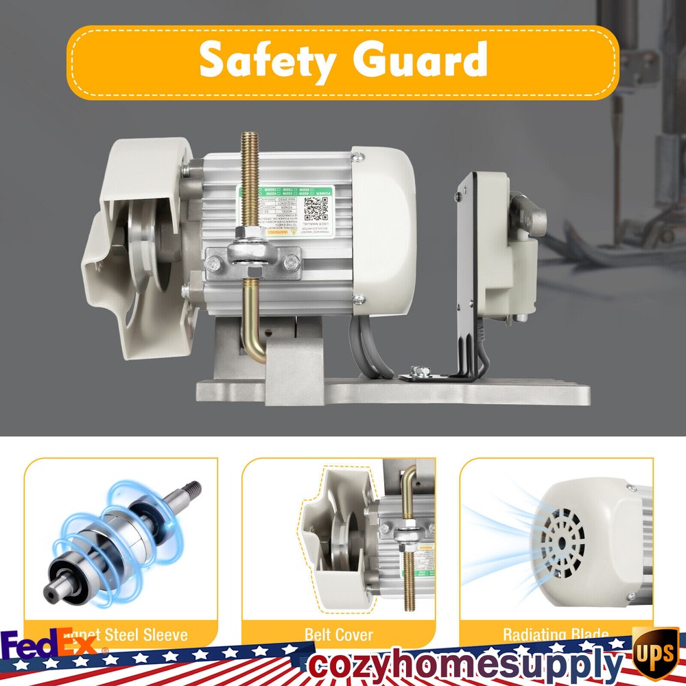 Brushless Sewing Machine Servo Motor 600W Energy Saving