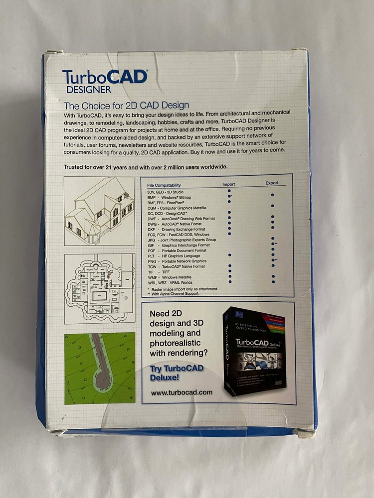IMSI Design TurboCAD Designer 14 Software 2D Training Software Windows NEW-READ