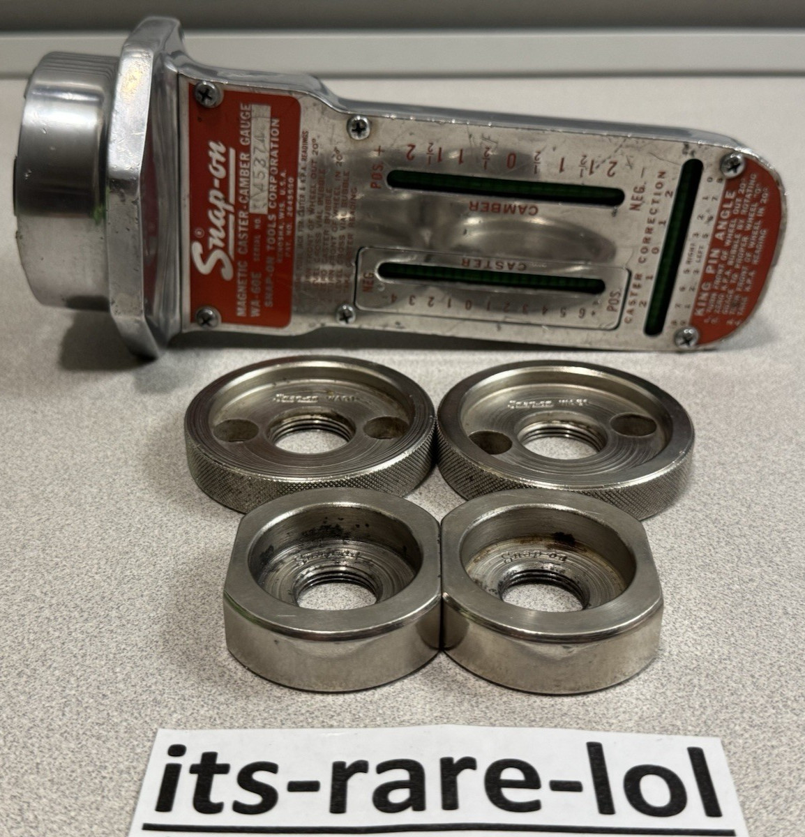 Snap-on WA-60E Magnetic Caster Camber Alignment Gauge & WA802/WA812 Hub Adapters