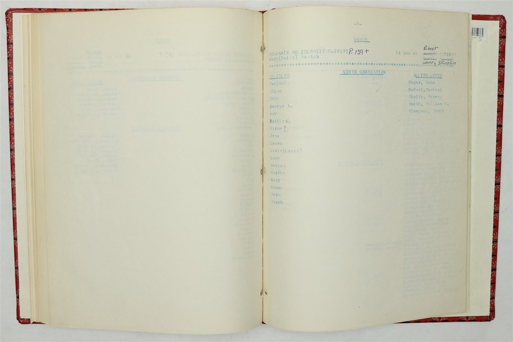 Shields Family History Book