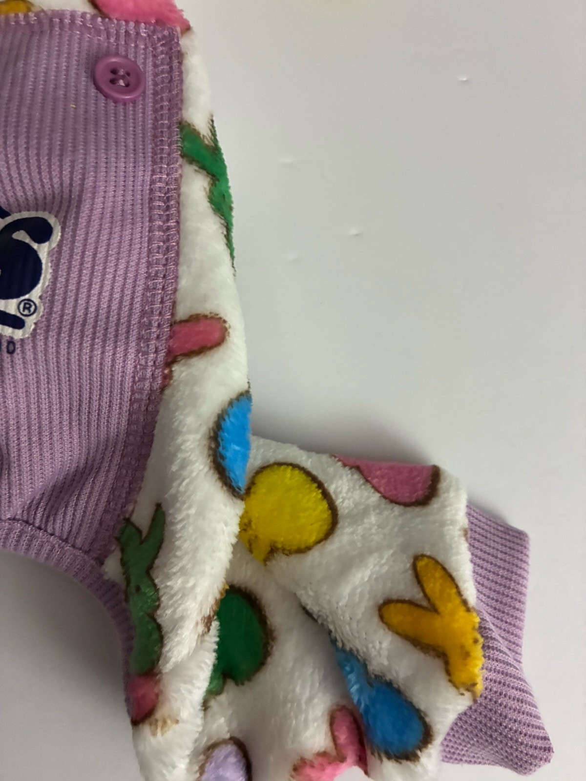 Purple Yellow Velour “PEEPS" All Over! Pet Pajamas Puppy/Dog X-Small - NWT