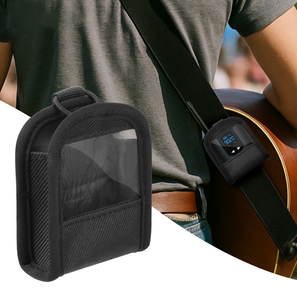 Portable Nylon Wireless Bodypack Transmitter Pouch with Transparent Front