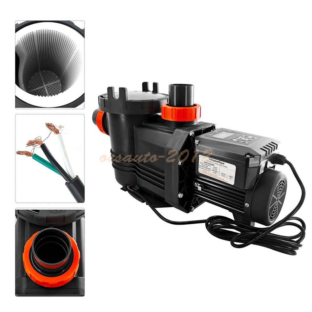 NEW 2.5HP 10567GPH High Flow Energy Efficient Pool Pump Variable Speed Pool Pump