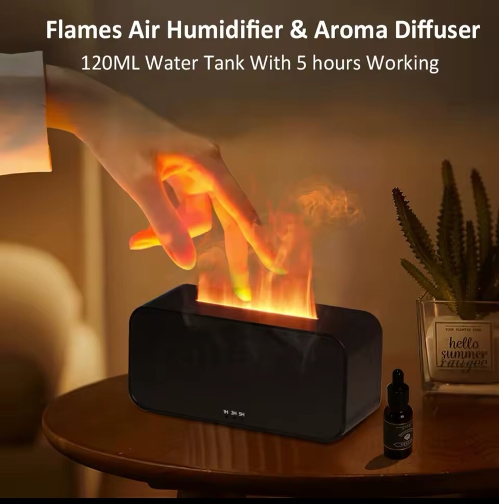 Air Aroma Humidifier Diffuser Essential Oils Humidifiers Mini Flame Automatic