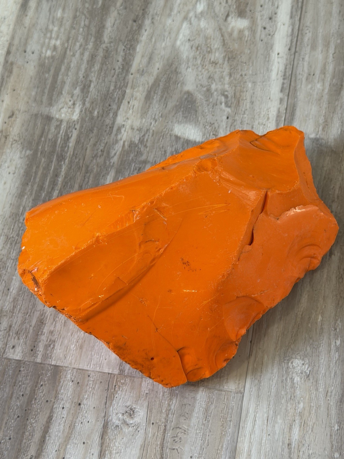 3pc Glass Rock Slag Opaque Fire Orange 6.39lbs TOTAL Rocks Landscape Aquarium