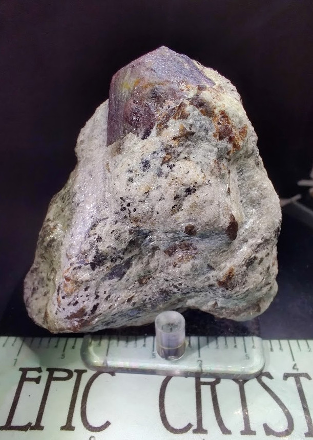 Large 1" Berry-Red Garnet in Silvery Mica Schist Staurolite Matrix-Roxbury CT