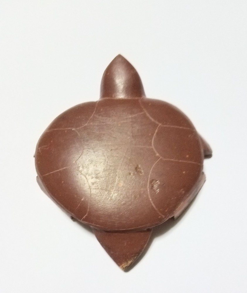 Red Jasper Stone Hand Carved & Signed Turtle
