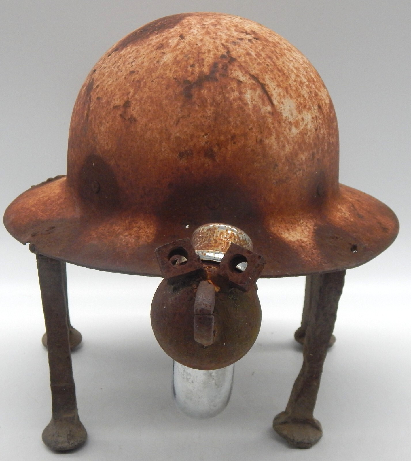 Antique Cast Iron Rusted Turtle Helmet Artisan Outdoor Garden Yard Art USA- RARE