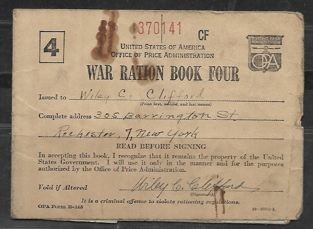 UNITED STATES WAR PARTIAL RATION BKLT