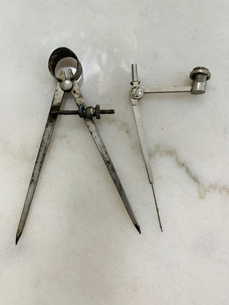 Drafting Compass And Geometry Rounder Vintage Used