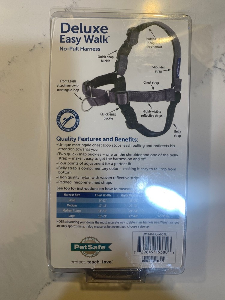 Petsafe No-pull Harness Medium Steel/Black