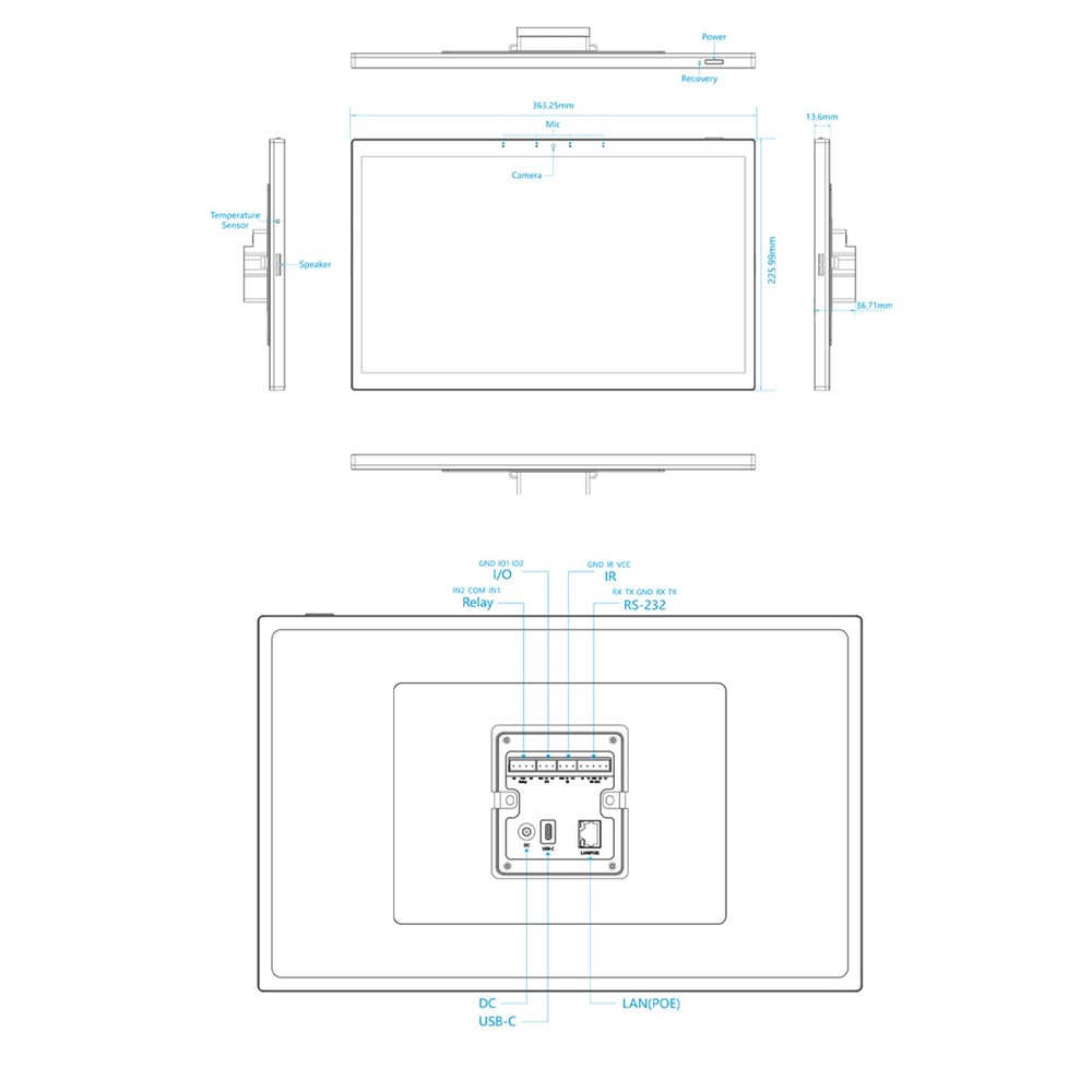 15.6 Inch Wall Mounting Android Display Automation Device Control Tablet Panel