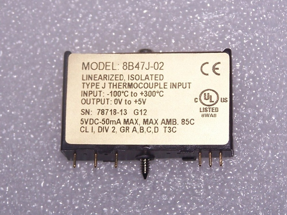 DATAFORTH 8B47J-02 Linearized, Isolated, Type J/K/T Thermocouple Input Module(s)
