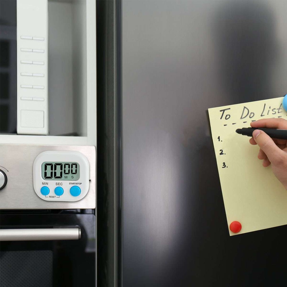 Kitchen Timer Magnetic LCD Digital Countdown Stopwatch With Stand Alarm Clock US