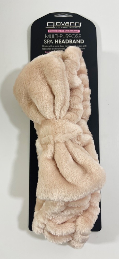 Giovanni Plush Multi-Purpose Spa Headband, Blush 1 Pack
