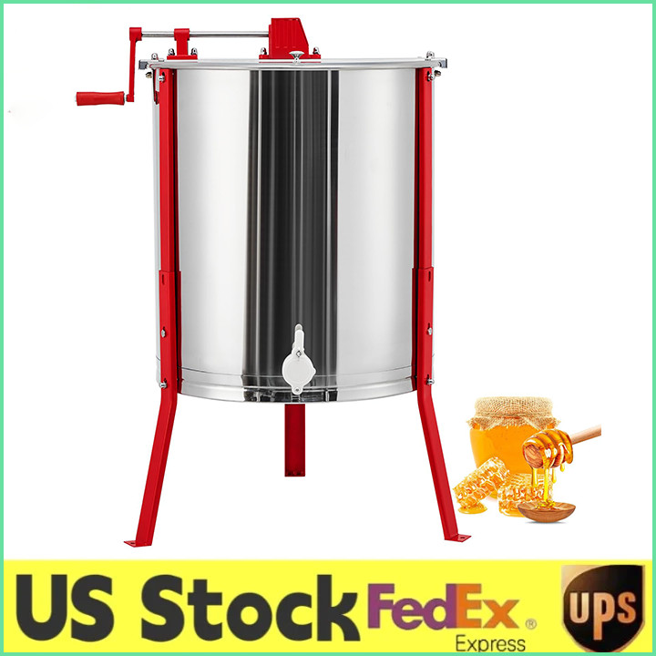 2/4 Frames Manual Honey Extractor-Beekeeping Extraction W/Transparent Lid,Apiary