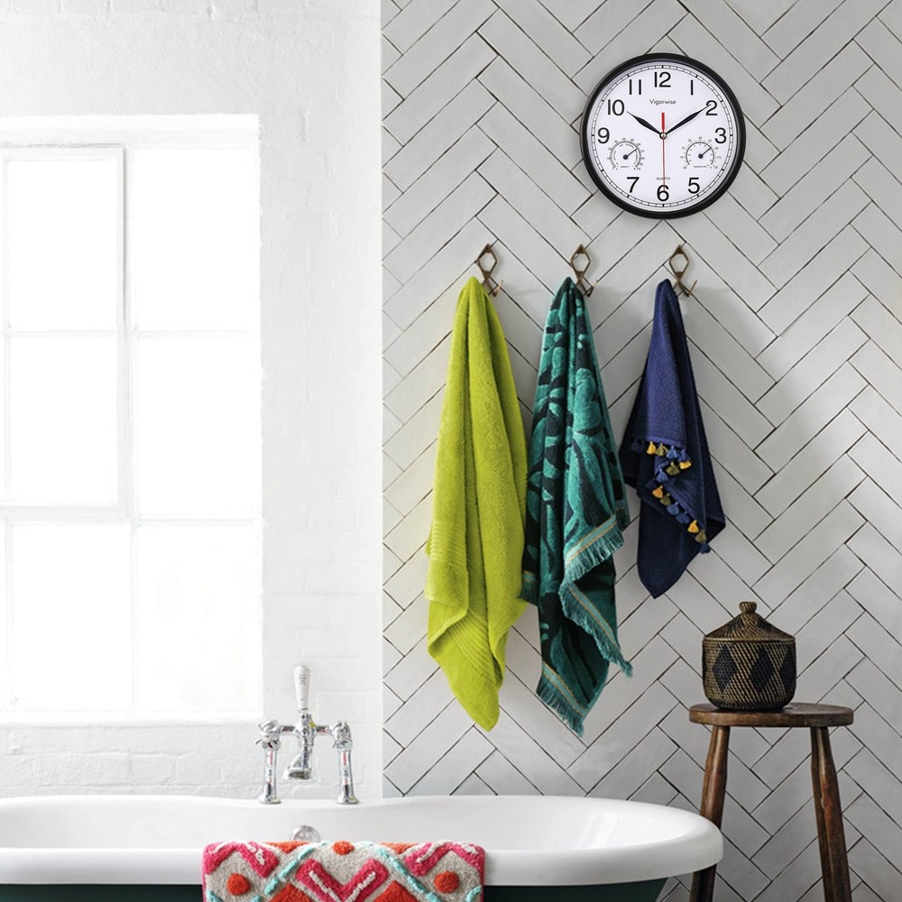 Wall Clock, Sweep Silent Movement Accurate Clocks with Temperature & Humidity...