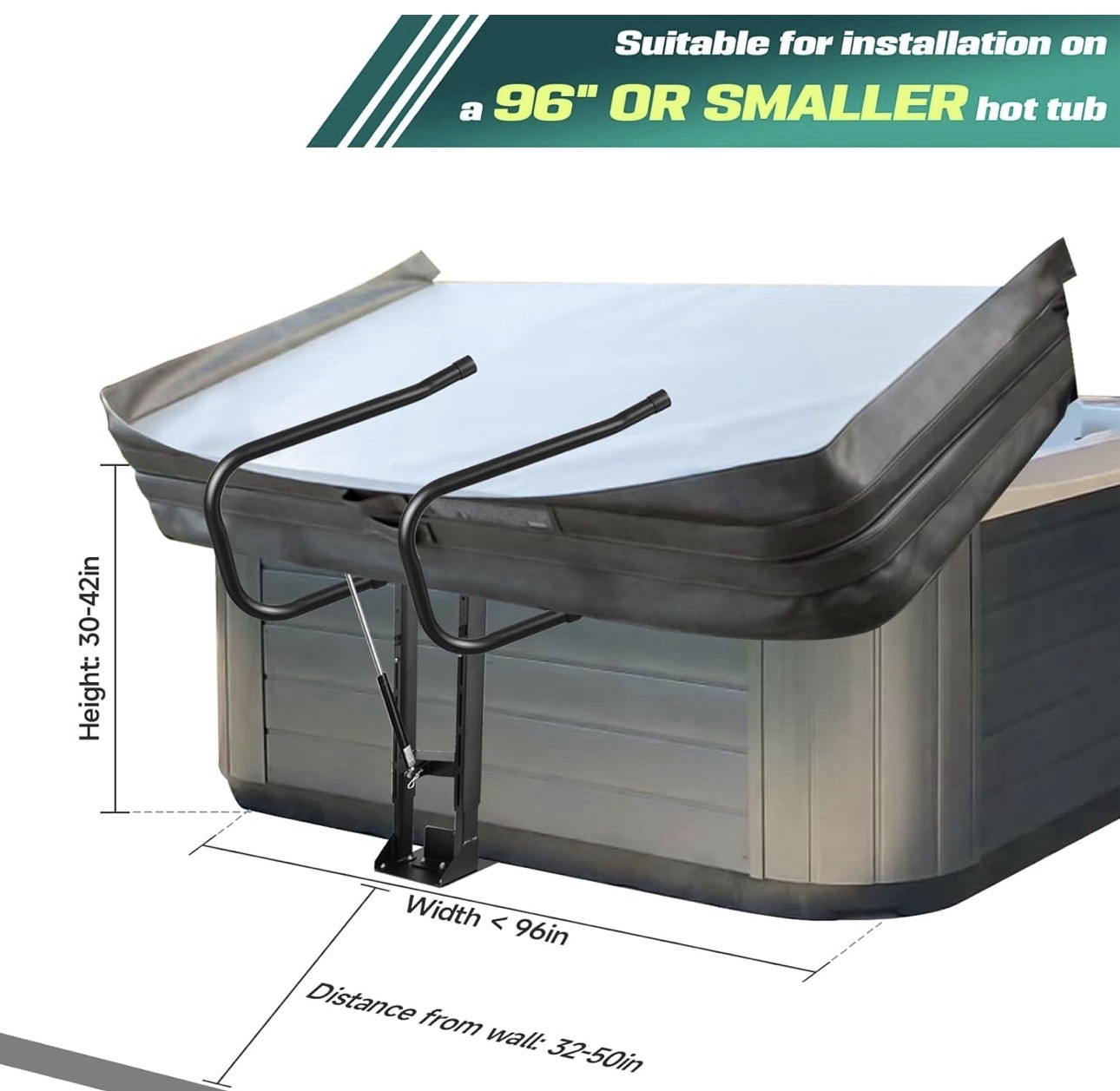 Hydraulic Hot Tub Cover Lift Spa Cover Lift System Adjustable Height