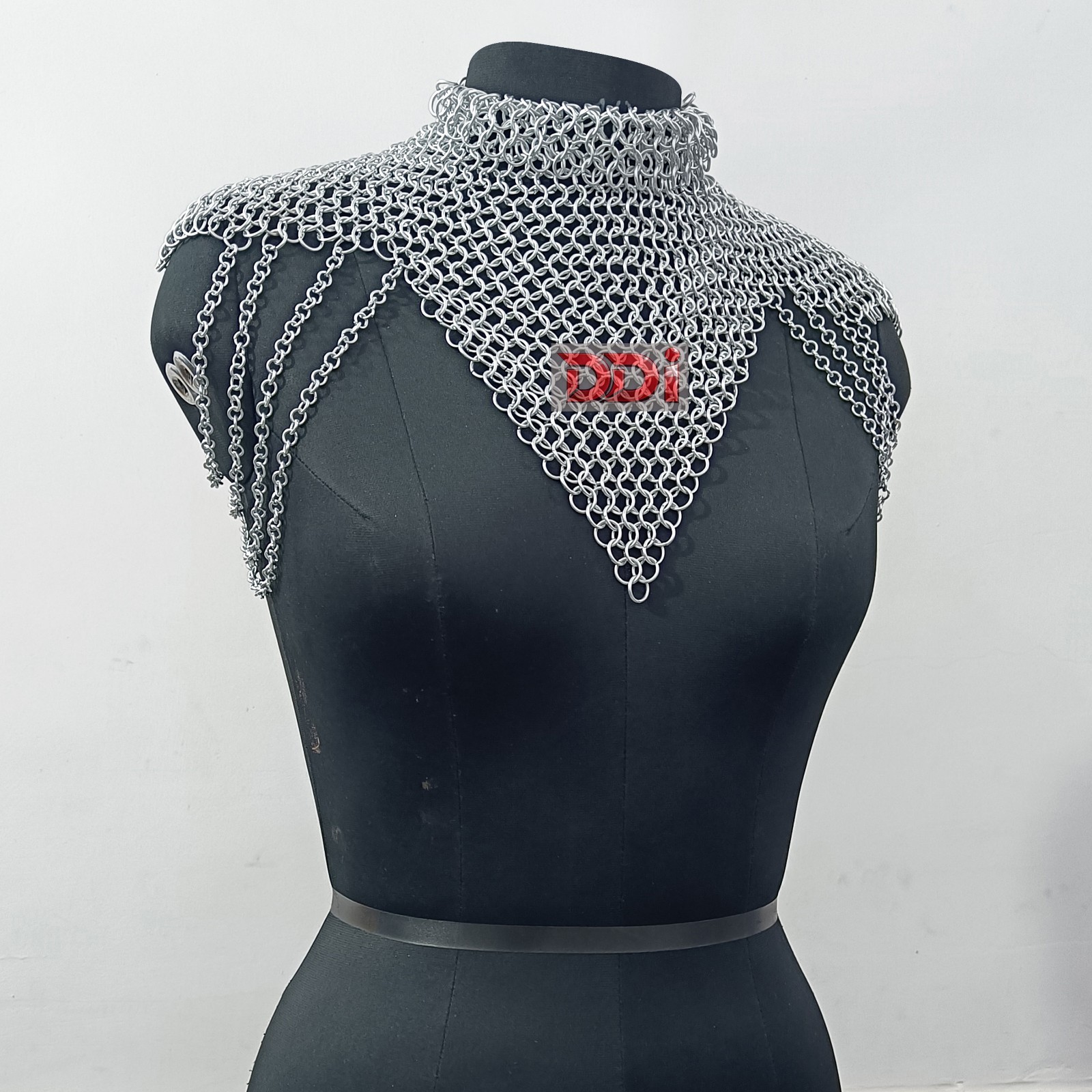 Medieval Aluminum Chainmail Collar Butted 10mm Ring Handmade Fantasy Costume