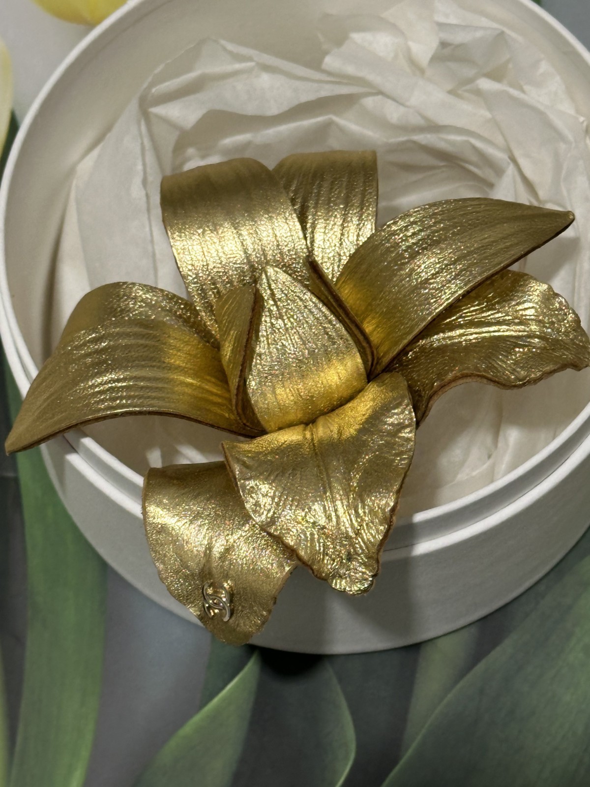 CHANEL Brooch - Gold Lily-of-the-Valley Brooch with Original Box – 2019
