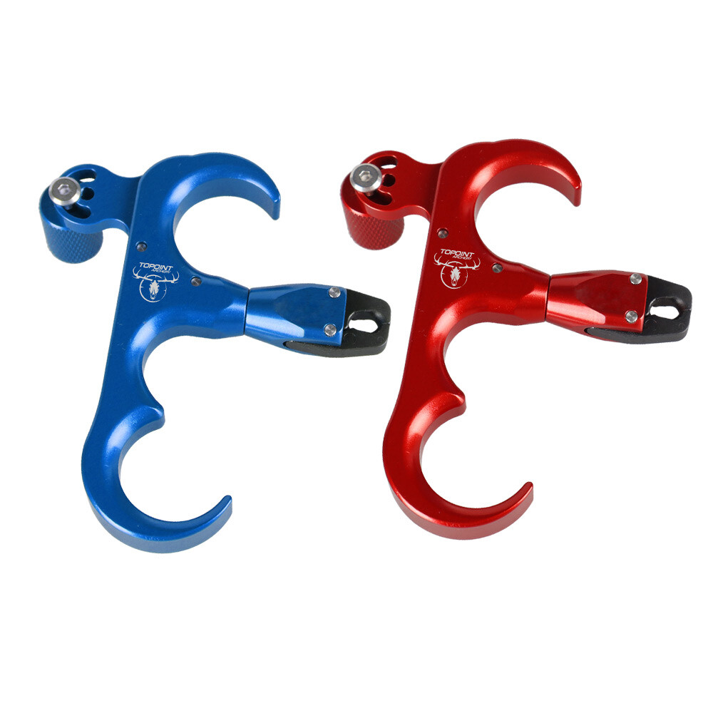 Compound Bow Release Aids Automatic Trigger 3 Finger Grip Thumb Caliper Archery