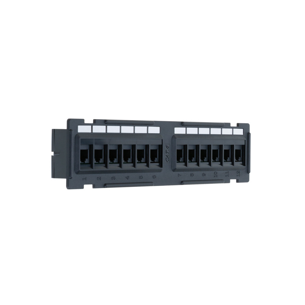 Cat6 12 Port Patch Panel 110Type 23-26AWG RJ45 Ethernet LAN Network Rack Mount