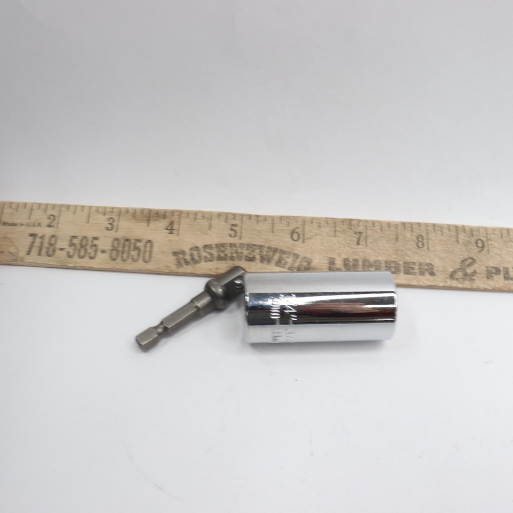 Universal Socket with Power Drill Adapter Silver 1/4"-3/4"