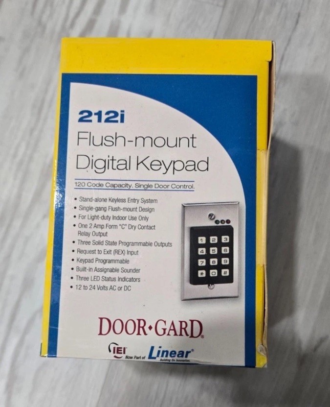 Linear Door Gard 212i Flush Mount Digital Keypad New E52